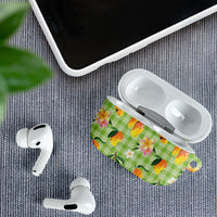 Aloha Hawaii Palaka Print Mango Plumeria AirPods Case Cool Mint