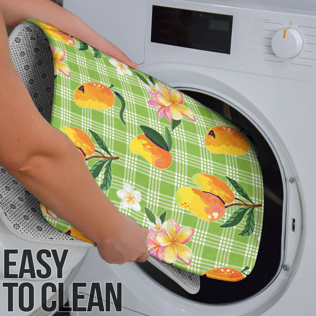 Aloha Hawaii Palaka Print Mango Plumeria Bathroom Set Cool Mint