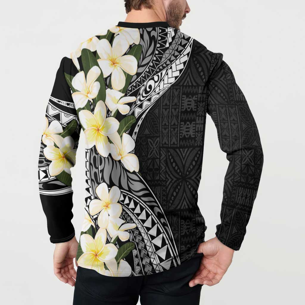 Aloha Hawaii Festive Button Sweatshirt Frangipani Lace Classic