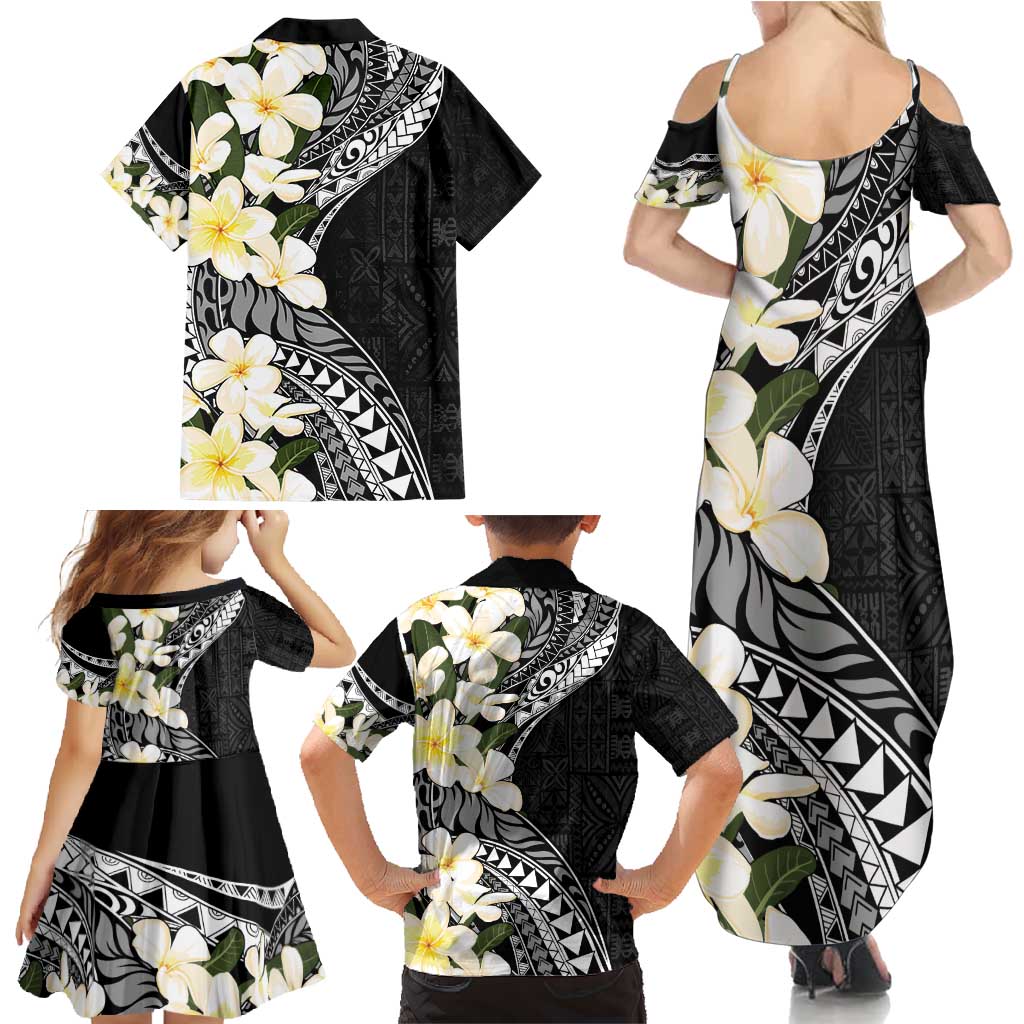 Aloha Hawaii Festive Family Matching Summer Maxi Dress and Hawaiian Shirt Frangipani Lace Classic