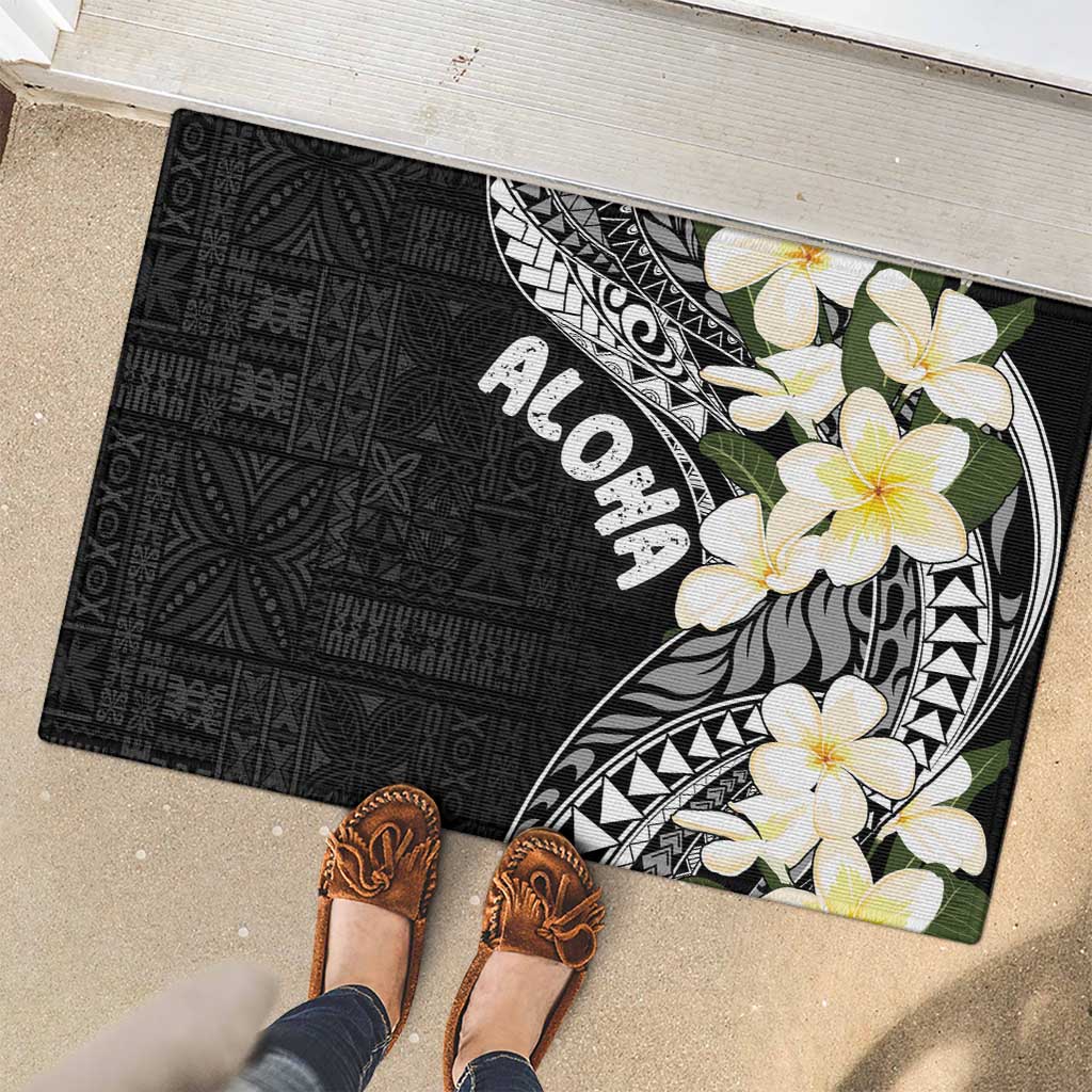 Aloha Hawaii Festive Rubber Doormat Frangipani Lace Classic