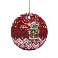 Here For A Koality Xmas Australia Abogirinal Ceramic Ornament Santa Koala - Polynesian Pride