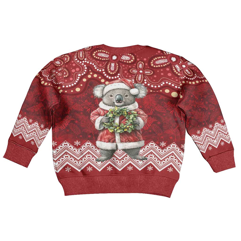 Here For A Koality Xmas Australia Abogirinal Kid Ugly Christmas Sweater Santa Koala - Polynesian Pride