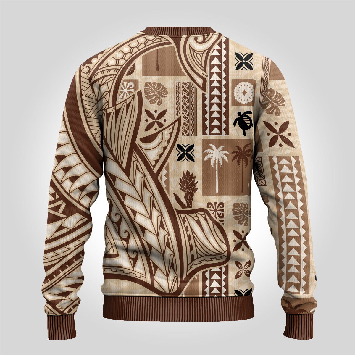 Samoa Tapa Ugly Christmas Sweater Siapo Mix Tatau Patterns LT7 - Polynesian Pride