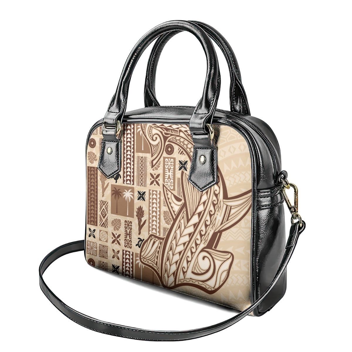 Samoa Tapa Shoulder Handbag Siapo Mix Tatau Patterns LT7 - Polynesian Pride