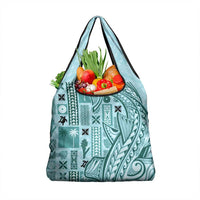 Samoa Tapa Grocery Bag Siapo Mix Tatau Patterns - Teal