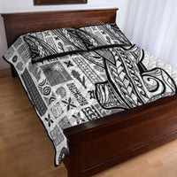 Samoa Tapa Quilt Bed Set Siapo Mix Tatau Patterns - White LT7 - Polynesian Pride