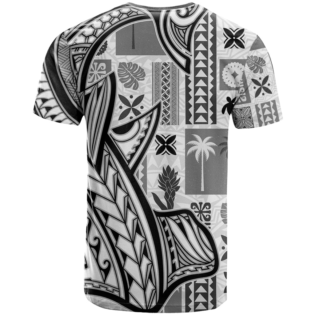 Samoa Tapa T Shirt Siapo Mix Tatau Patterns - White LT7 - Polynesian Pride