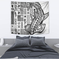 Samoa Tapa Tapestry Siapo Mix Tatau Patterns - White LT7 - Polynesian Pride