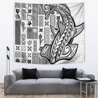 Samoa Tapa Tapestry Siapo Mix Tatau Patterns - White LT7 - Polynesian Pride