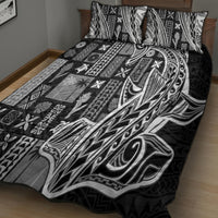 Samoa Tapa Quilt Bed Set Siapo Mix Tatau Patterns - Black LT7 - Polynesian Pride
