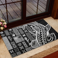Samoa Tapa Rubber Doormat Siapo Mix Tatau Patterns - Black LT7 - Polynesian Pride
