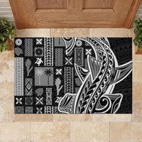 Samoa Tapa Rubber Doormat Siapo Mix Tatau Patterns - Black LT7 - Polynesian Pride