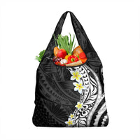 Hawaii Aloha Grocery Bag Plumeria Vintage - Black