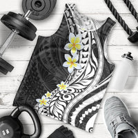 Hawaii Aloha Men Tank Top Plumeria Vintage - Black LT7 - Polynesian Pride