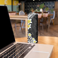 Hawaii Aloha Skinny Tumbler Plumeria Vintage - Black