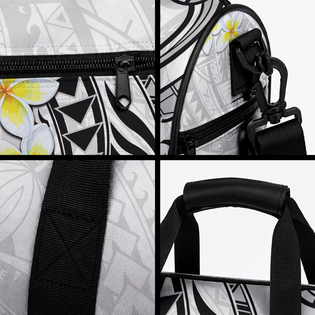 Hawaii Aloha Duffle Bag Plumeria Vintage - White LT7 - Polynesian Pride