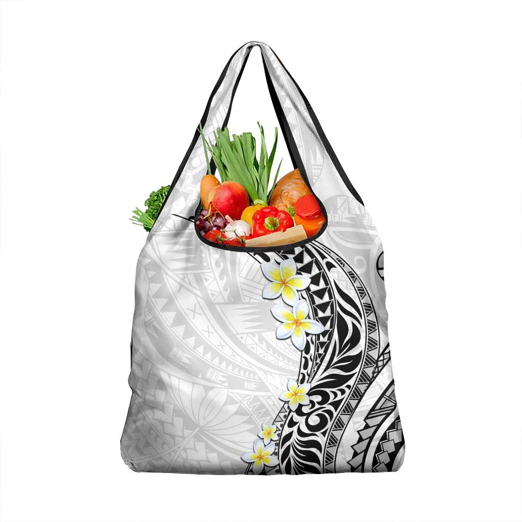 Hawaii Aloha Grocery Bag Plumeria Vintage - White