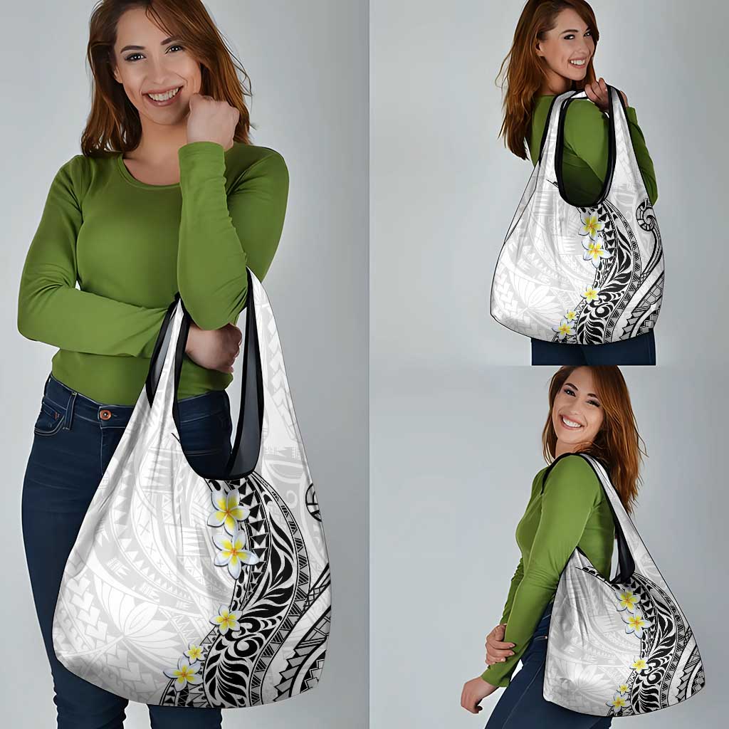 Hawaii Aloha Grocery Bag Plumeria Vintage - White