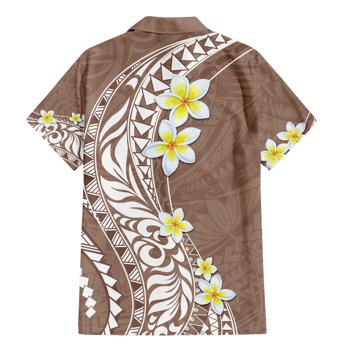 Hawaii Aloha Family Matching Mermaid Dress and Hawaiian Shirt Plumeria Vintage - Brown LT7 - Polynesian Pride