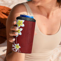 Hawaii Aloha 4 in 1 Can Cooler Tumbler Plumeria Vintage - Red