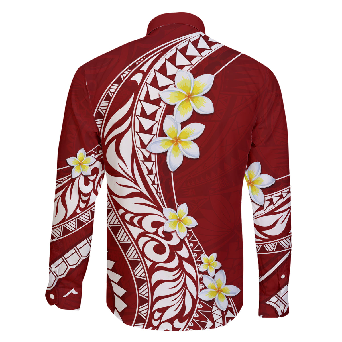 Hawaii Aloha Family Matching Short Sleeve Bodycon Dress and Hawaiian Shirt Plumeria Vintage - Crimson LT7 - Polynesian Pride
