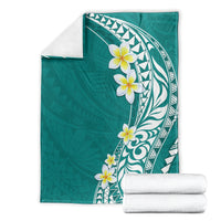 Hawaii Aloha Blanket Plumeria Vintage - Teal LT7 - Polynesian Pride