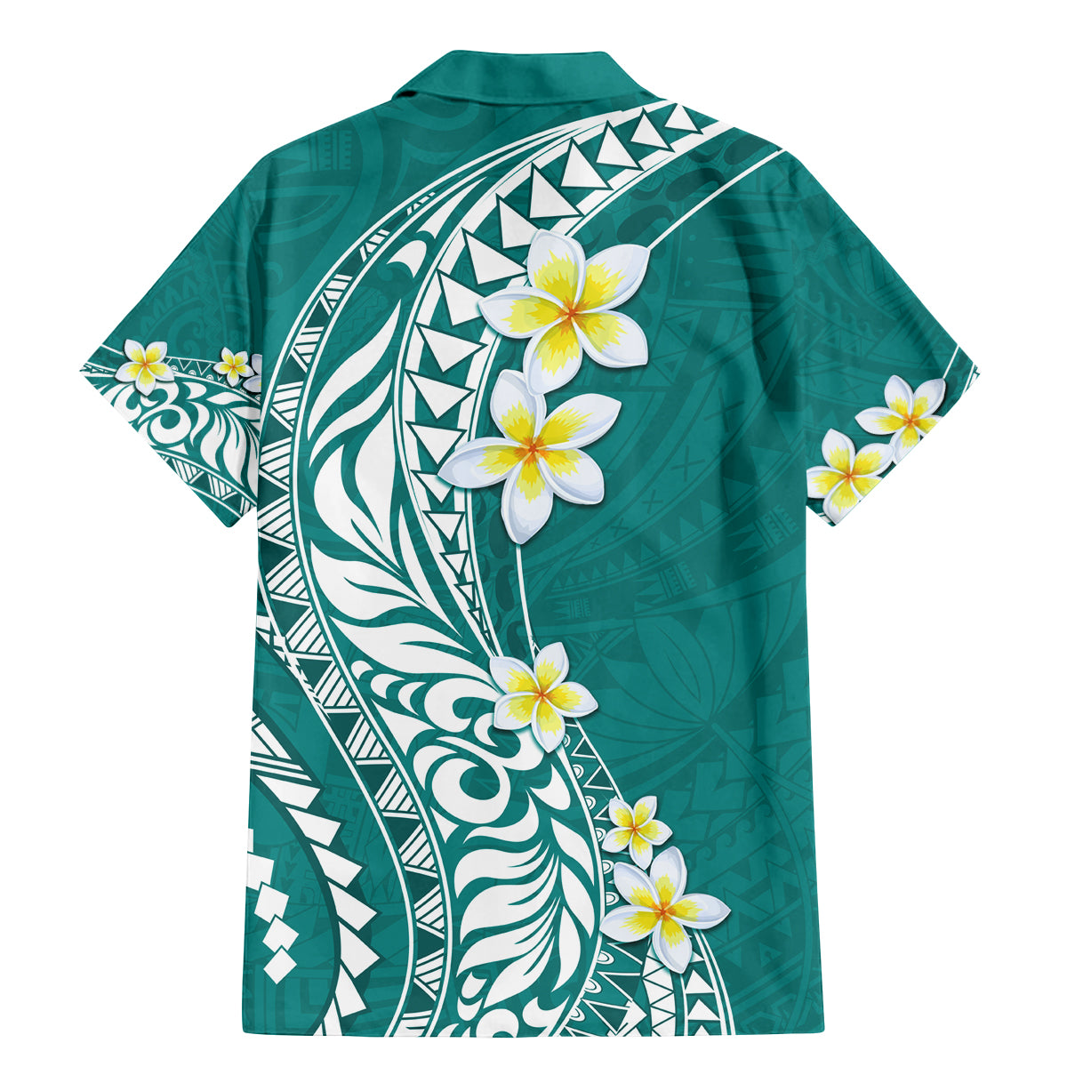 Hawaii Aloha Family Matching Mermaid Dress and Hawaiian Shirt Plumeria Vintage - Teal LT7 - Polynesian Pride