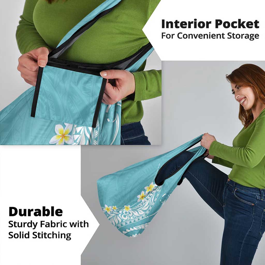 Hawaii Aloha Grocery Bag Plumeria Vintage - Turquoise