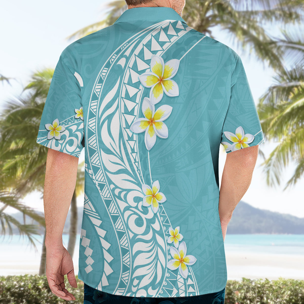 Hawaii Aloha Hawaiian Shirt Plumeria Vintage - Turquoise LT7 - Polynesian Pride