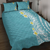 Hawaii Aloha Quilt Bed Set Plumeria Vintage - Turquoise LT7 - Polynesian Pride