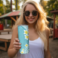 Hawaii Aloha Skinny Tumbler Plumeria Vintage - Turquoise