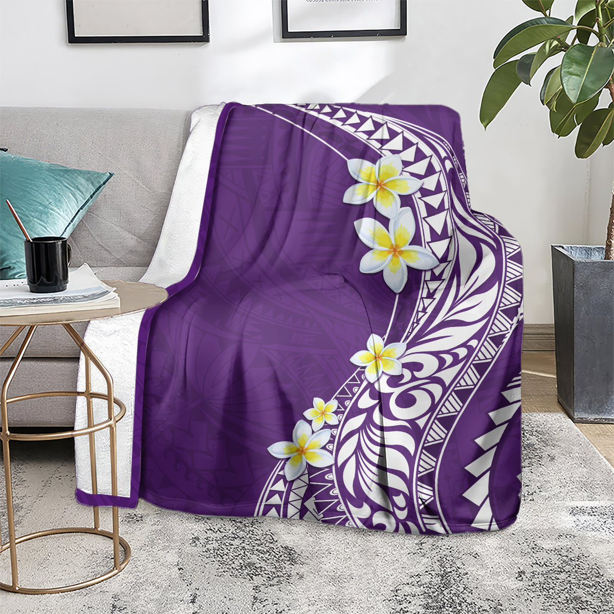 Hawaii Aloha Blanket Plumeria Vintage - Violet LT7 - Polynesian Pride