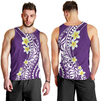 Hawaii Aloha Men Tank Top Plumeria Vintage - Violet LT7 - Polynesian Pride