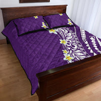 Hawaii Aloha Quilt Bed Set Plumeria Vintage - Violet LT7 - Polynesian Pride