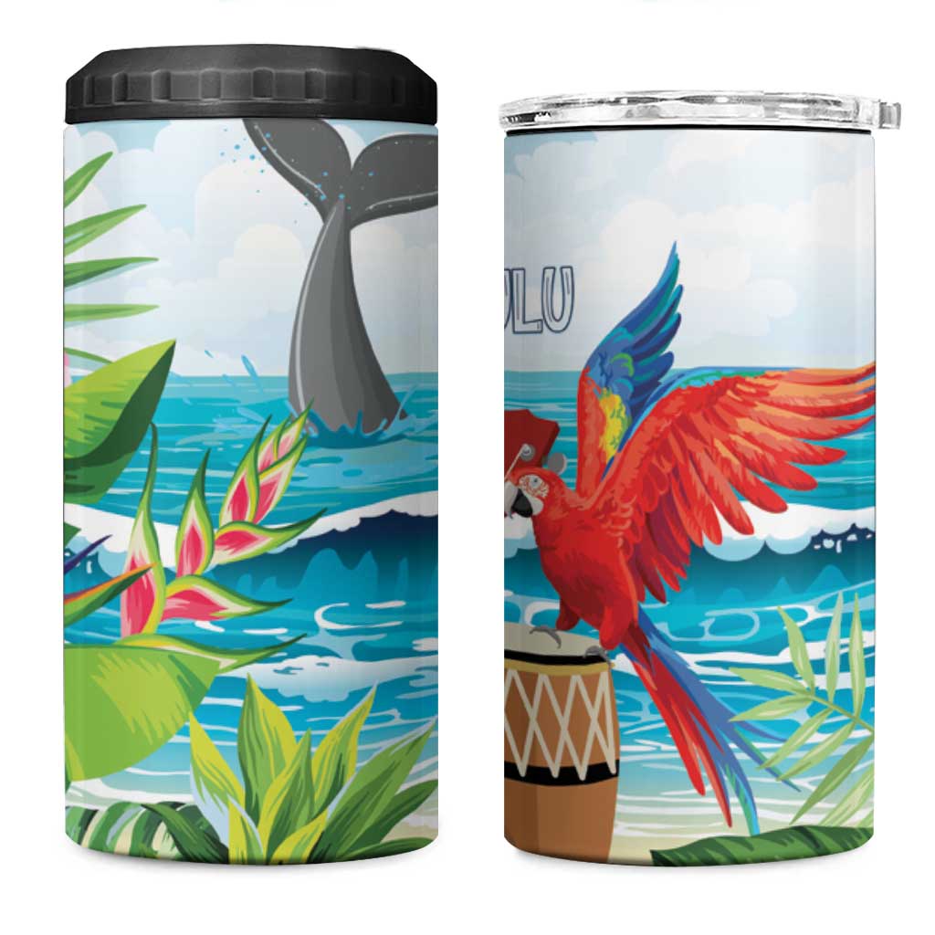 Aloha Honolulu Festival 4 in 1 Can Cooler Tumbler Ukulele By The Shore