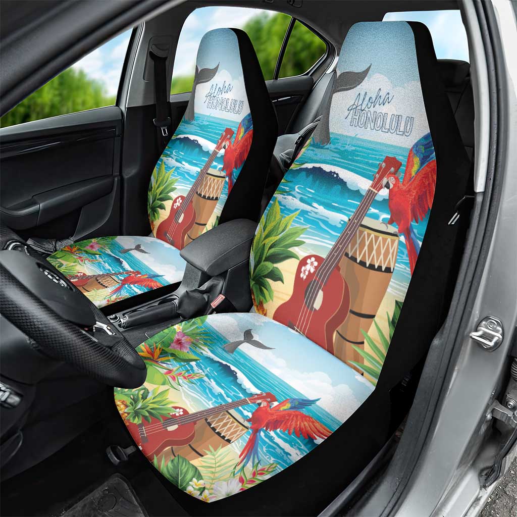 Aloha Honolulu Festival Car Seat Cover Ukulele By The Shore
