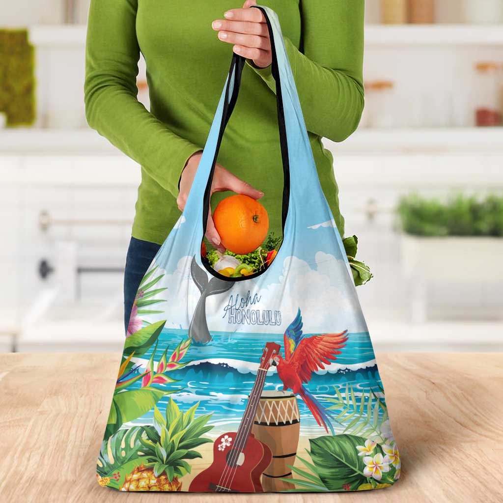 Aloha Honolulu Festival Grocery Bag Ukulele By The Shore