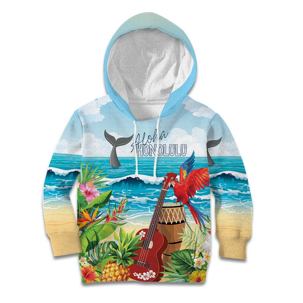 Aloha Honolulu Festival Kid Hoodie Ukulele By The Shore LT7 Hoodie Art - Polynesian Pride
