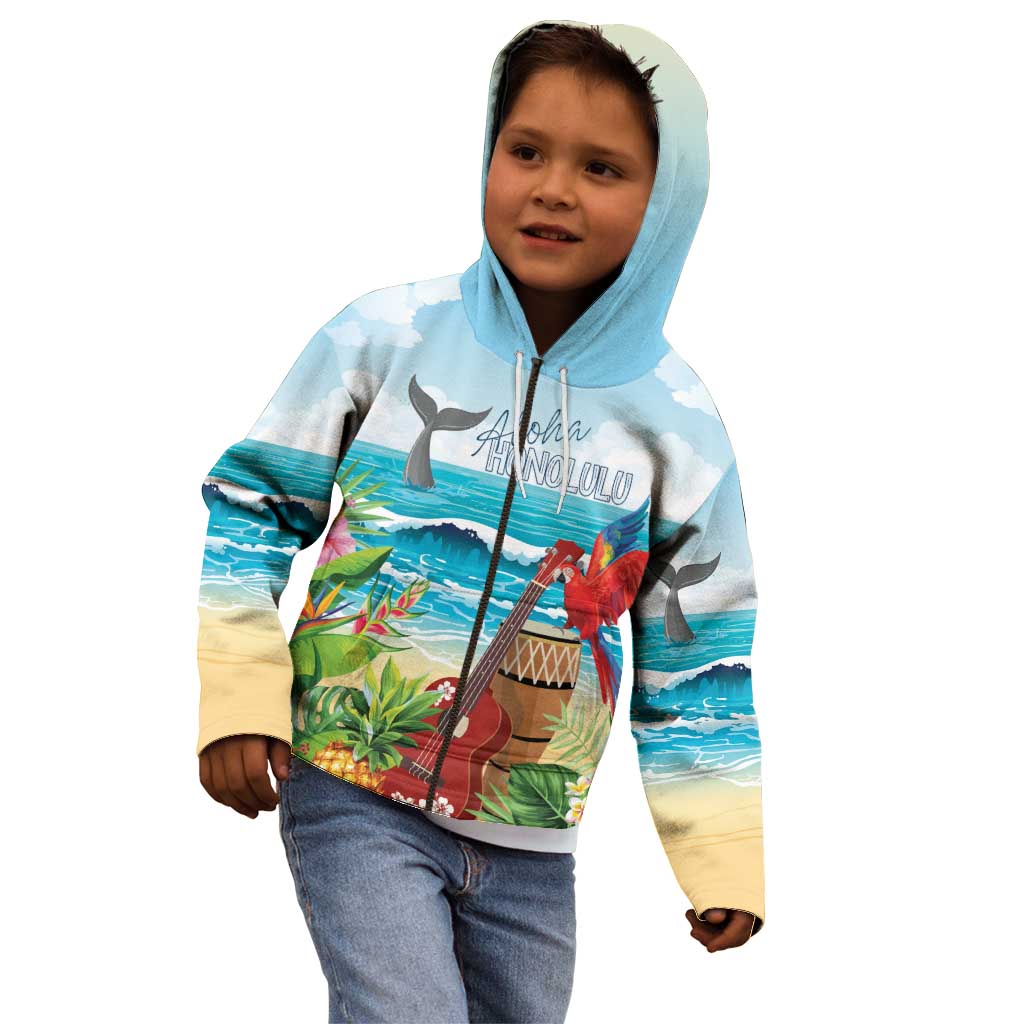 Aloha Honolulu Festival Kid Hoodie Ukulele By The Shore LT7 - Polynesian Pride