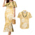 Aloha Honolulu Festival Couples Matching Mermaid Dress and Hawaiian Shirt Hawaii Kapa Mix Flowers Lei