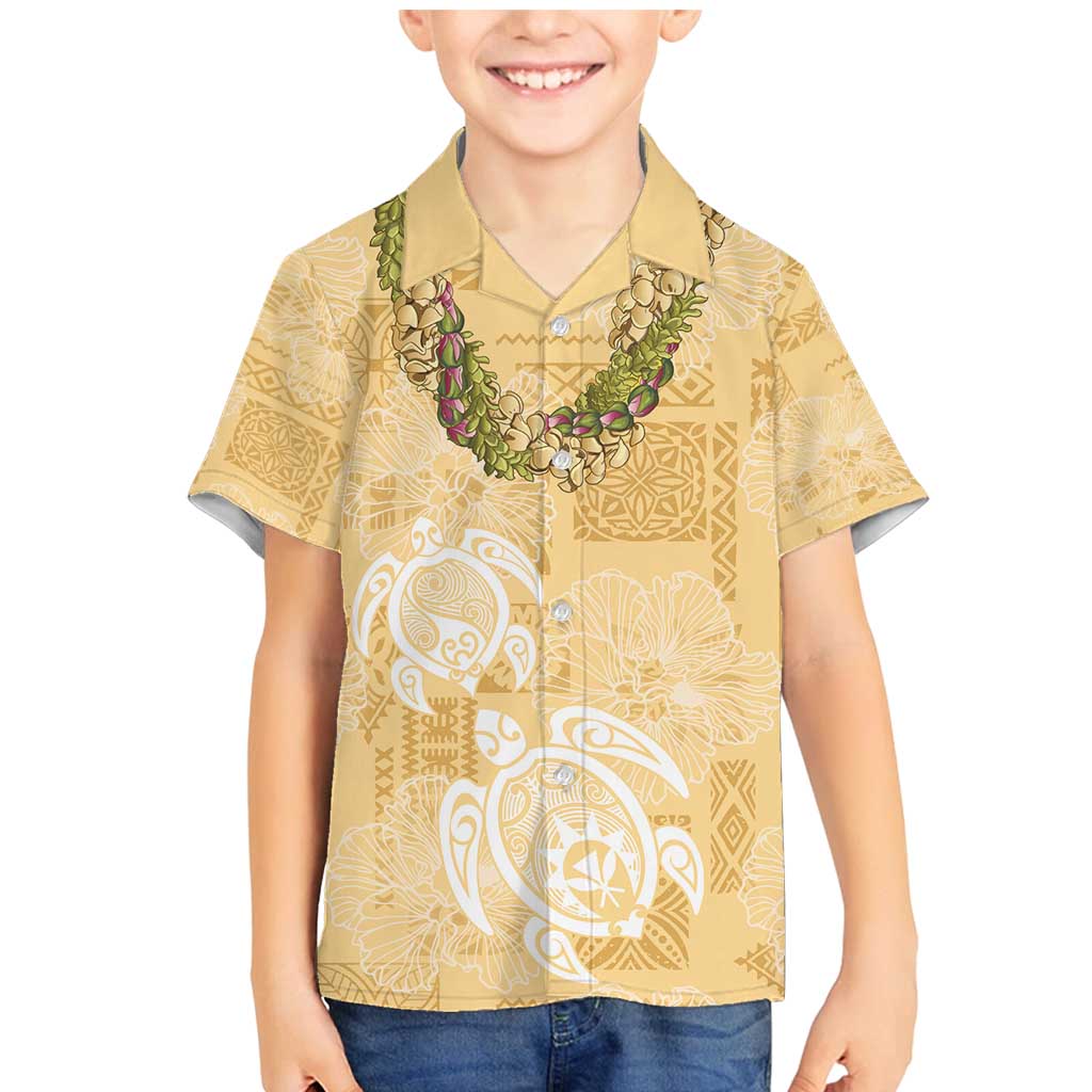 Aloha Honolulu Festival Family Matching Mermaid Dress and Hawaiian Shirt Hawaii Kapa Mix Flowers Lei