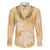Aloha Honolulu Festival Family Matching Off The Shoulder Long Sleeve Dress and Hawaiian Shirt Hawaii Kapa Mix Flowers Lei