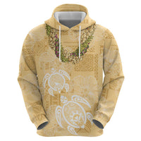 Aloha Honolulu Festival Zip Hoodie Hawaii Kapa Mix Flowers Lei