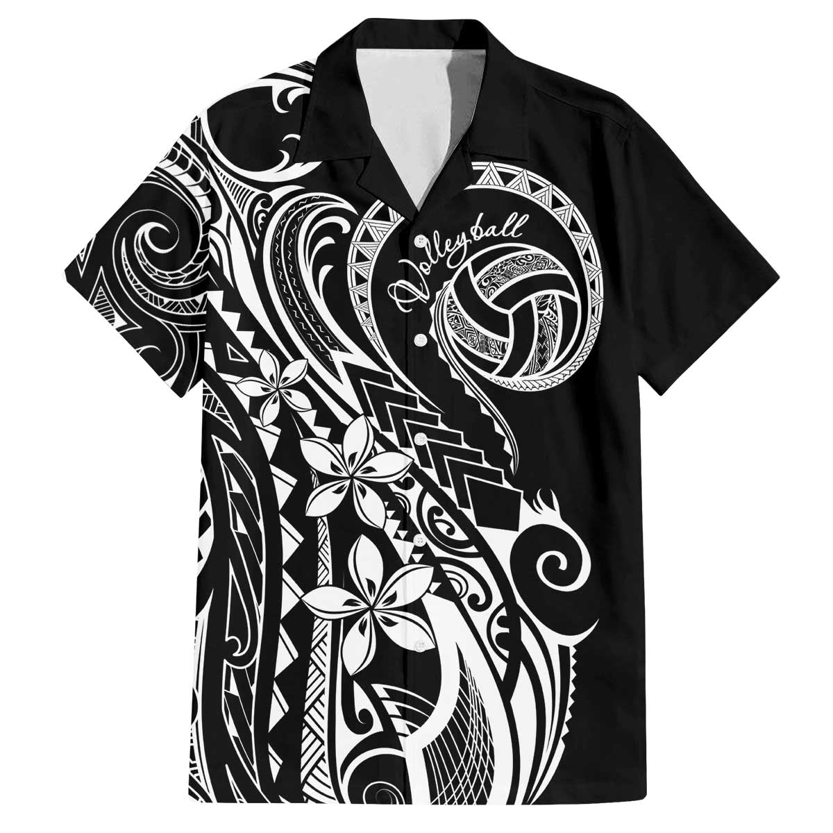 Polynesia Beach Volleyball Personalized Family Matching Off The Shoulder Long Sleeve Dress and Hawaiian Shirt Basic