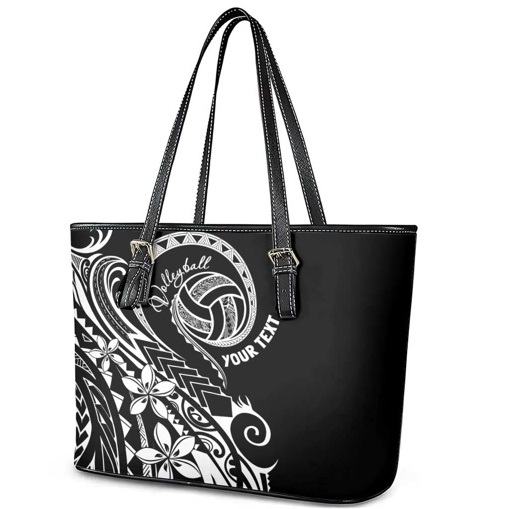 Polynesia Beach Volleyball Personalized Leather Tote Bag Basic