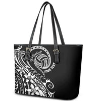 Polynesia Beach Volleyball Personalized Leather Tote Bag Basic