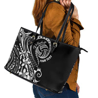 Polynesia Beach Volleyball Personalized Leather Tote Bag Basic