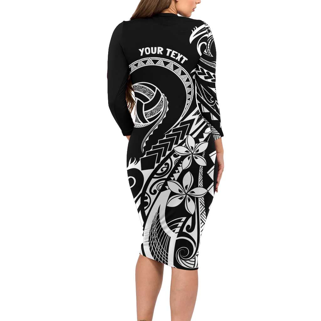 Polynesia Beach Volleyball Personalized Long Sleeve Bodycon Dress Basic