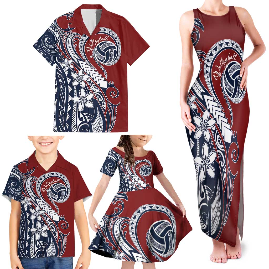 Polynesia Beach Volleyball Personalized Family Matching Tank Maxi Dress and Hawaiian Shirt Special